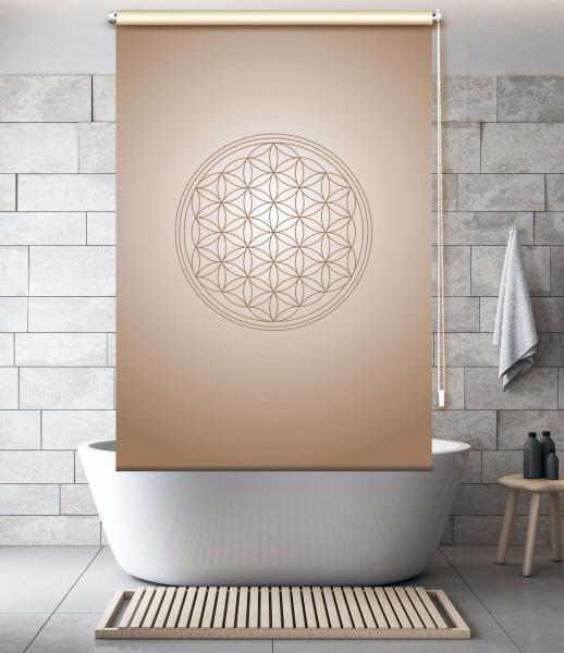 Extartiqe Duschrollo Blume des Lebens cappuccino